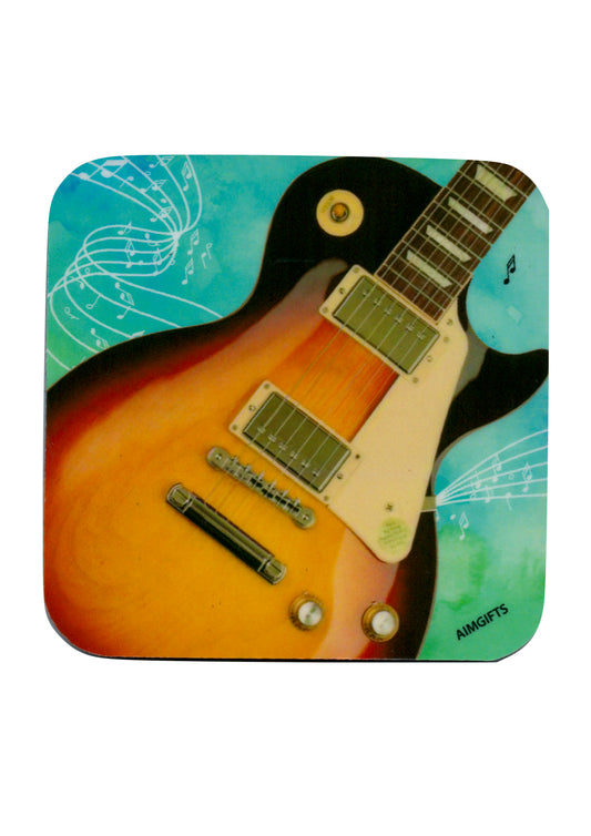 Gifts single vinyl drinks coaster rubber non slip base LP electric guitar