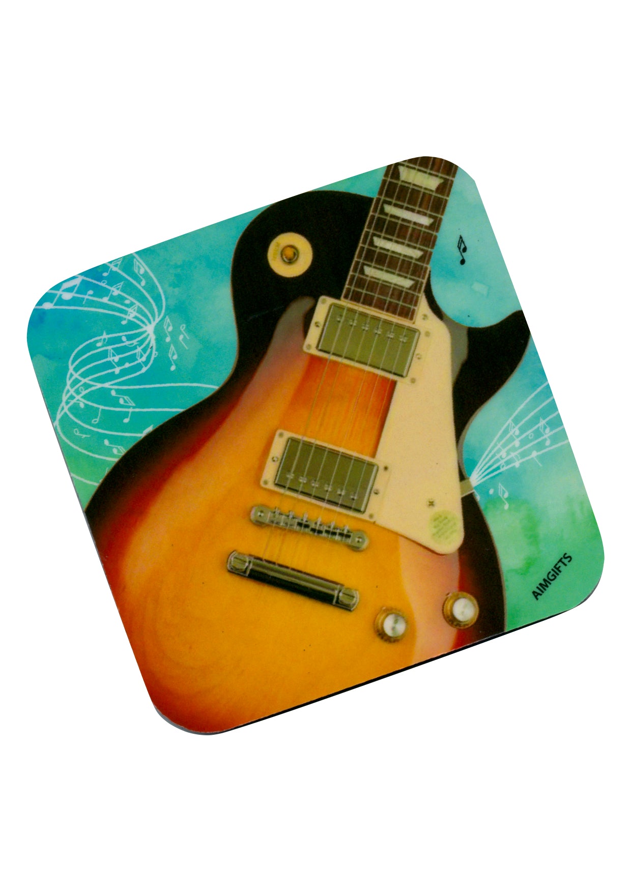 Gifts single vinyl drinks coaster rubber non slip base LP electric guitar