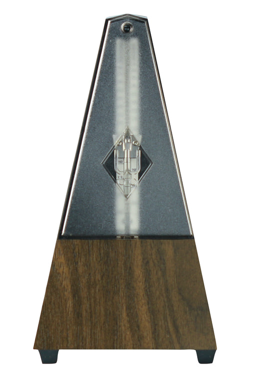 Wittner Maelzel 804K plastic pyramid pendulum mechanical metronome walnut grain