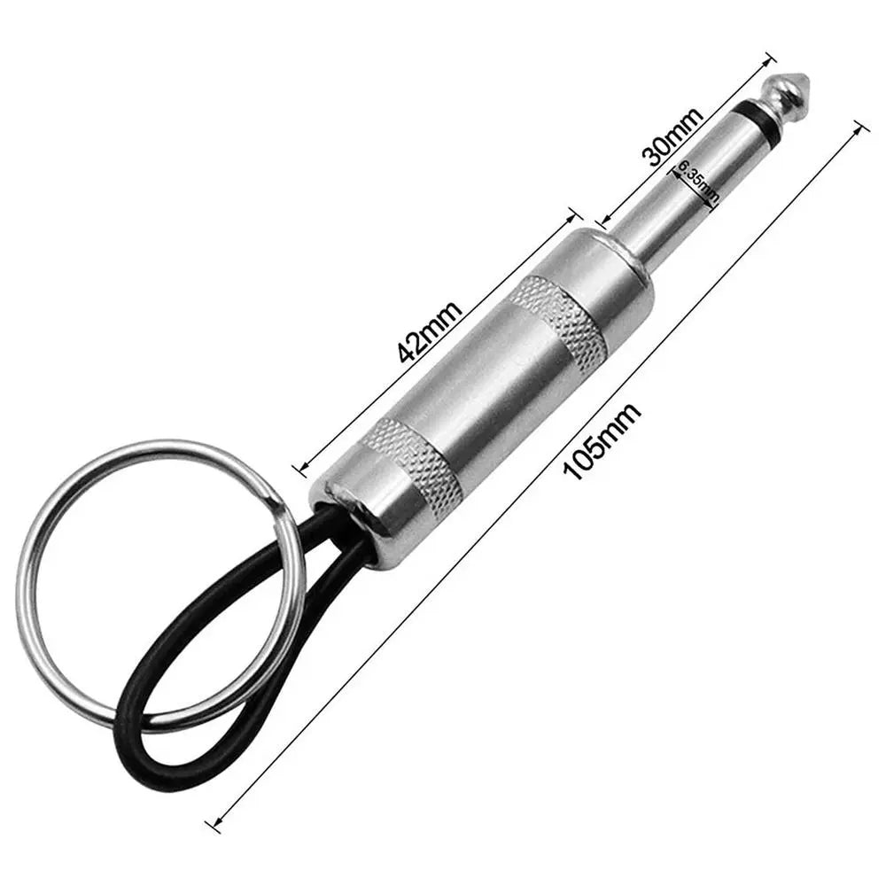 Novelty 6.35mm Audio Jack Plug Keychain Split Ring Keyring Quality ZincAlloy Materials