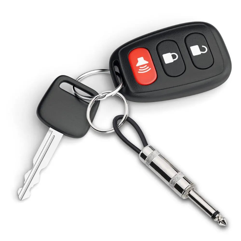 Novelty 6.35mm Audio Jack Plug Keychain Split Ring Keyring Quality ZincAlloy Materials