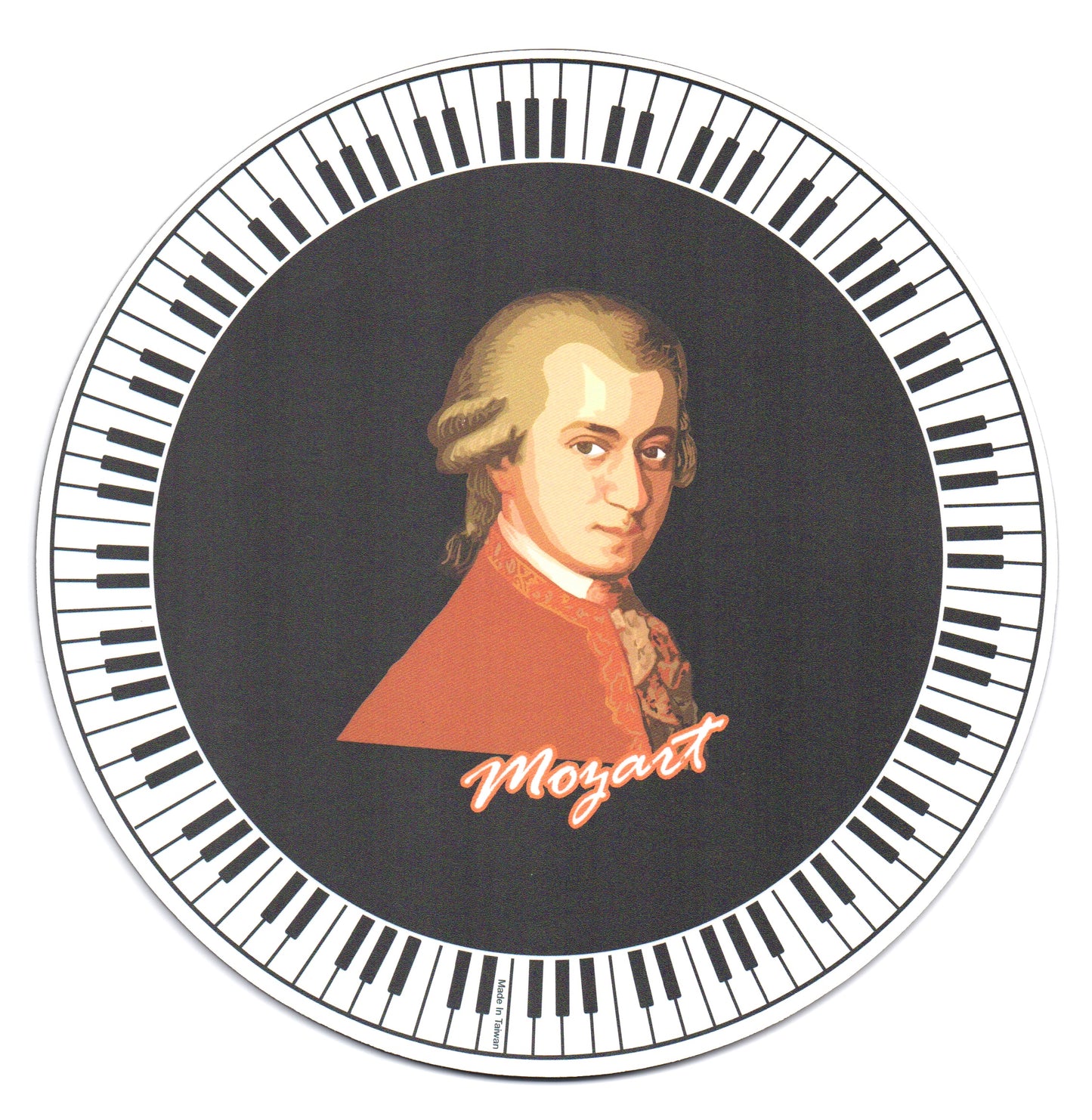Mozart music computer mouse pad 18cm Diameter non slip foam base