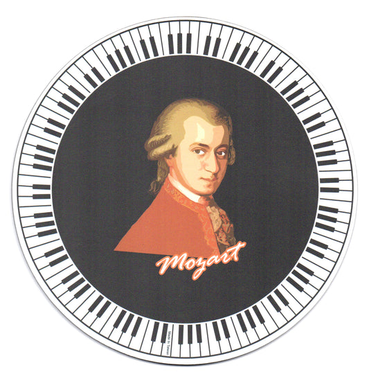 Mozart music computer mouse pad 18cm Diameter non slip foam base