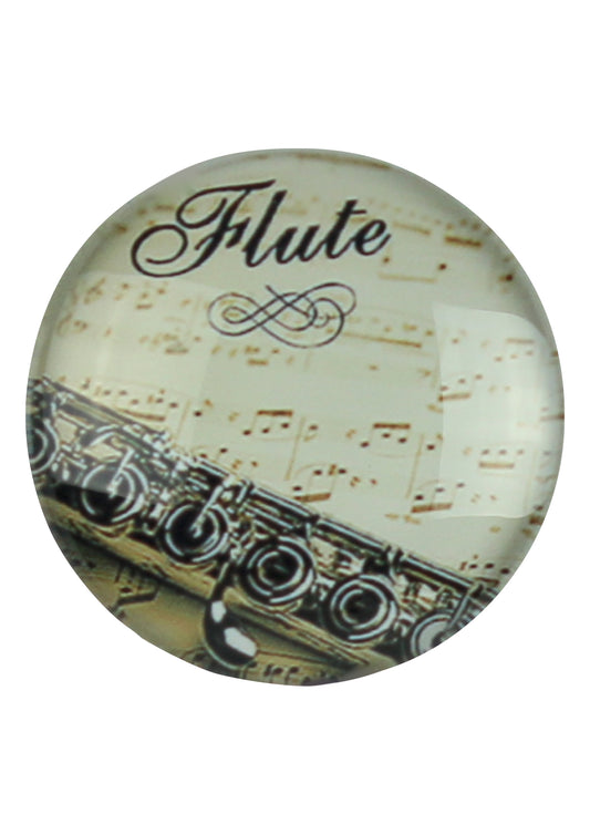 Music themed glass dome fridge whiteboard magnet flute design