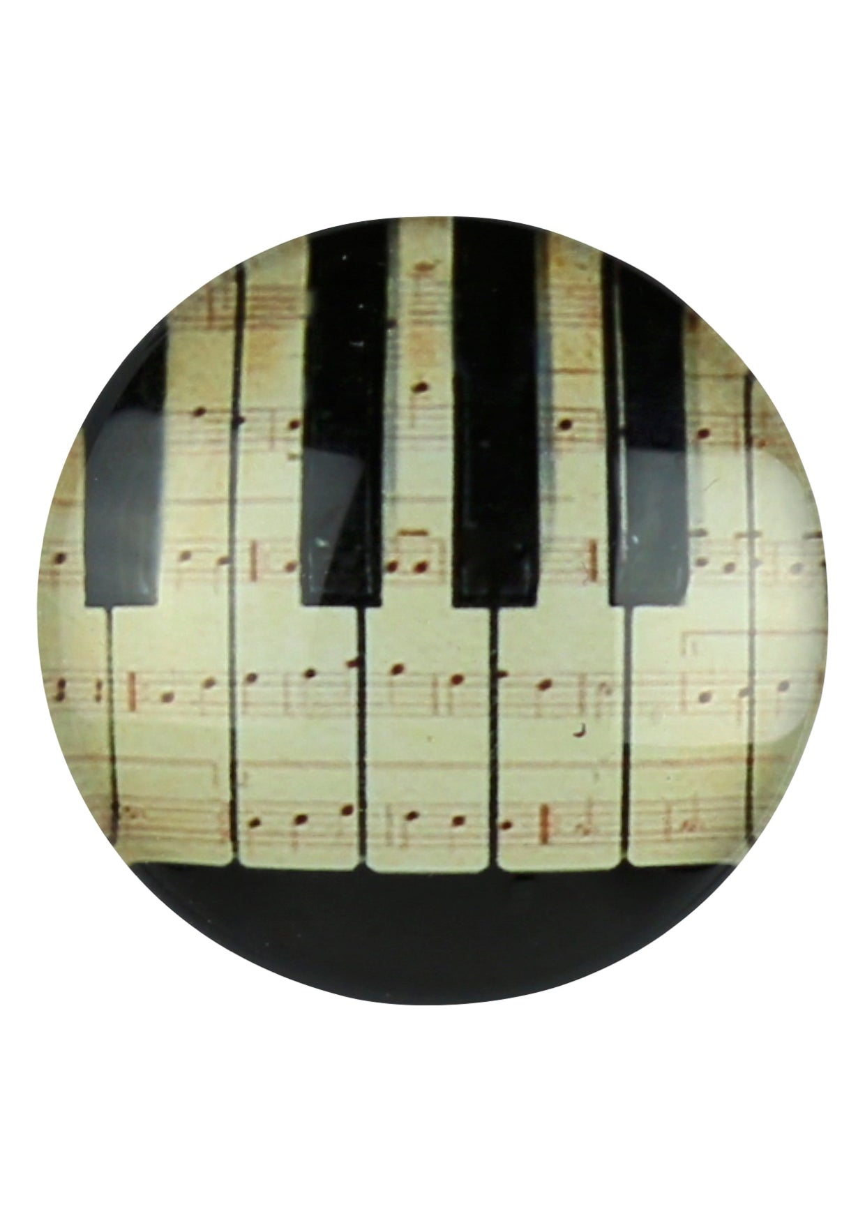 Music themed glass dome fridge whiteboard magnet piano keyboard design
