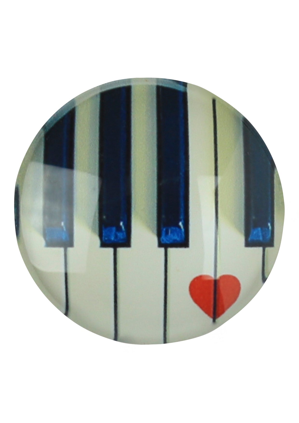 Music themed glass dome fridge whiteboard magnet piano keyboard heart design