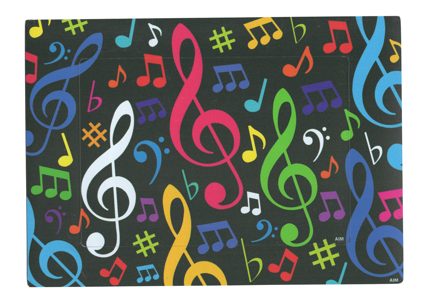 AIM Gifts magnetic picture frame multicoloured music symbols design 5”X7”