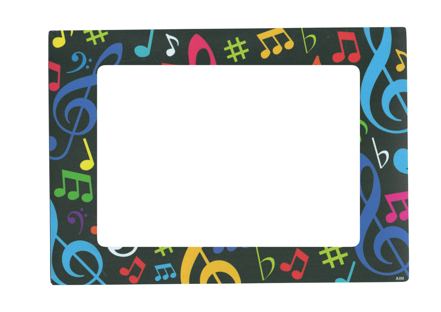 AIM Gifts magnetic picture frame multicoloured music symbols design 5”X7”