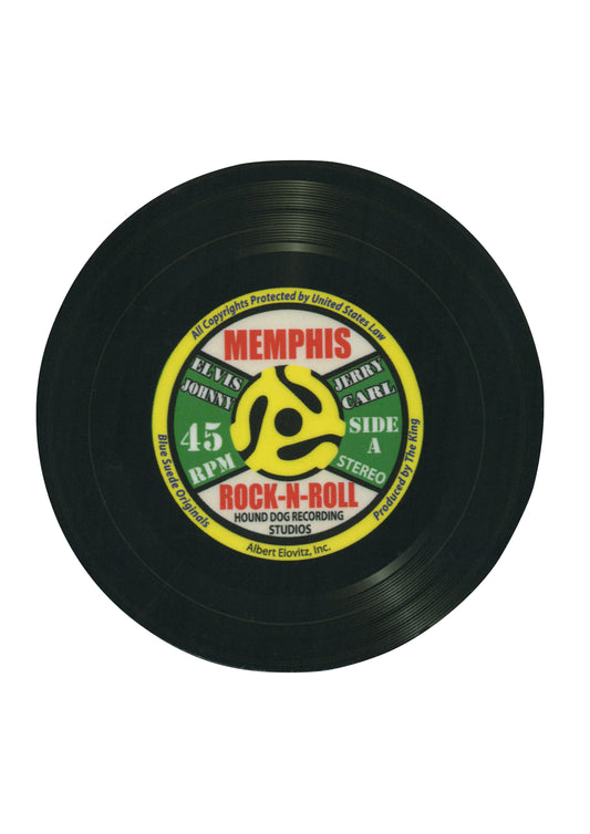 AIM Gifts single vinyl drinks coaster rubber non slip base Memphis Rock-n-Roll LP