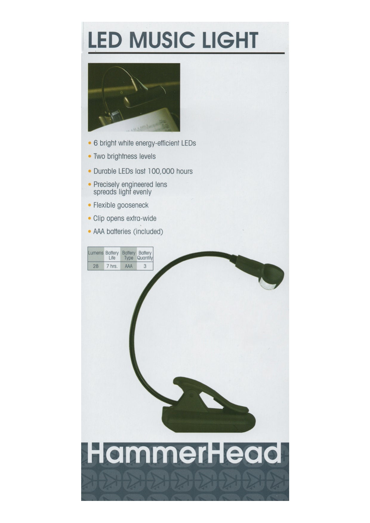 Mighty Bright HammerHead Super LED Music Stand Lecturn Podium Light