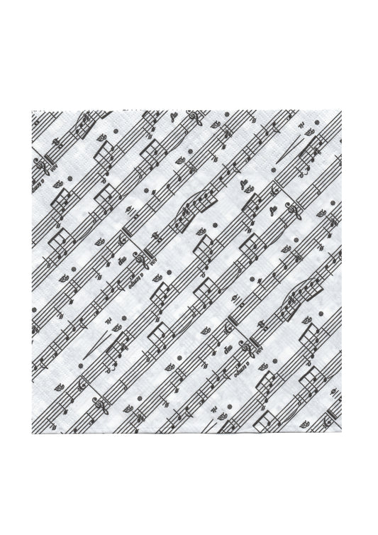 AIM (USA) Branded 2-Ply Table Napkins/Serviettes Sheet Music Design