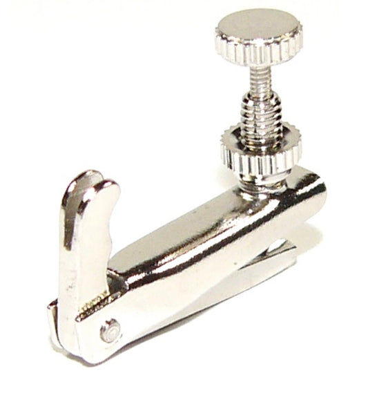 Single chrome fine tuner adjuster to fit 3/4 or 4/4 size violin