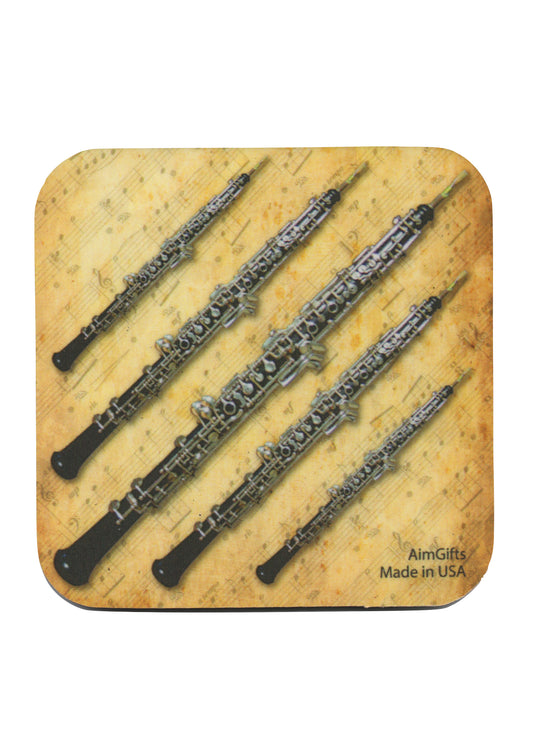 AIM Gifts single vinyl drinks coaster rubber non slip base oboe