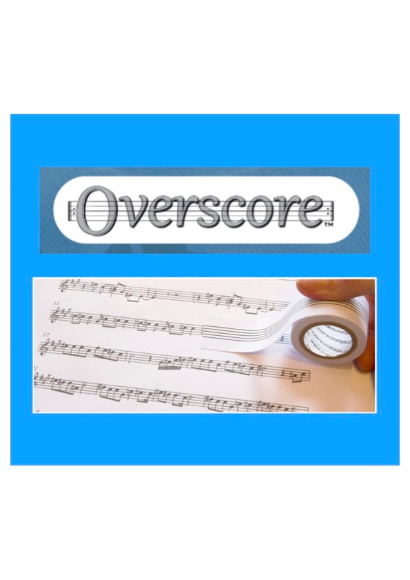 Overscore removable manuscript tape 5 Metre Roll 25mm wide 8mm staff lines