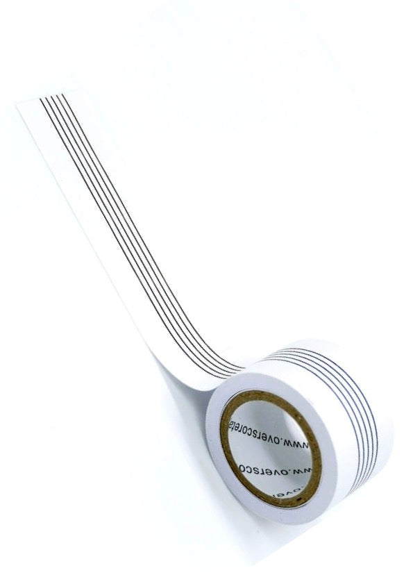 Overscore removable manuscript tape 5 Metre Roll 25mm wide 8mm staff lines