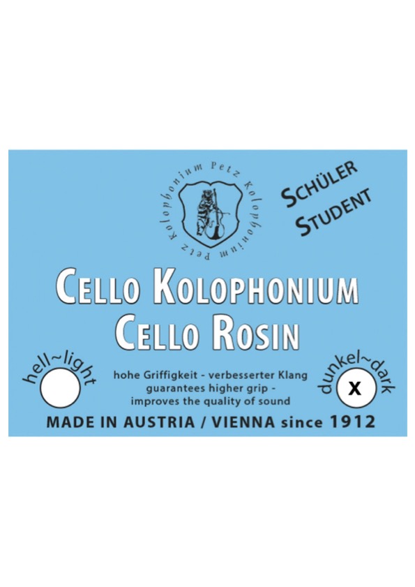 PETZ Natural DARK Cello rosin for horsehair or synthetic bows Made in AUSTRIA