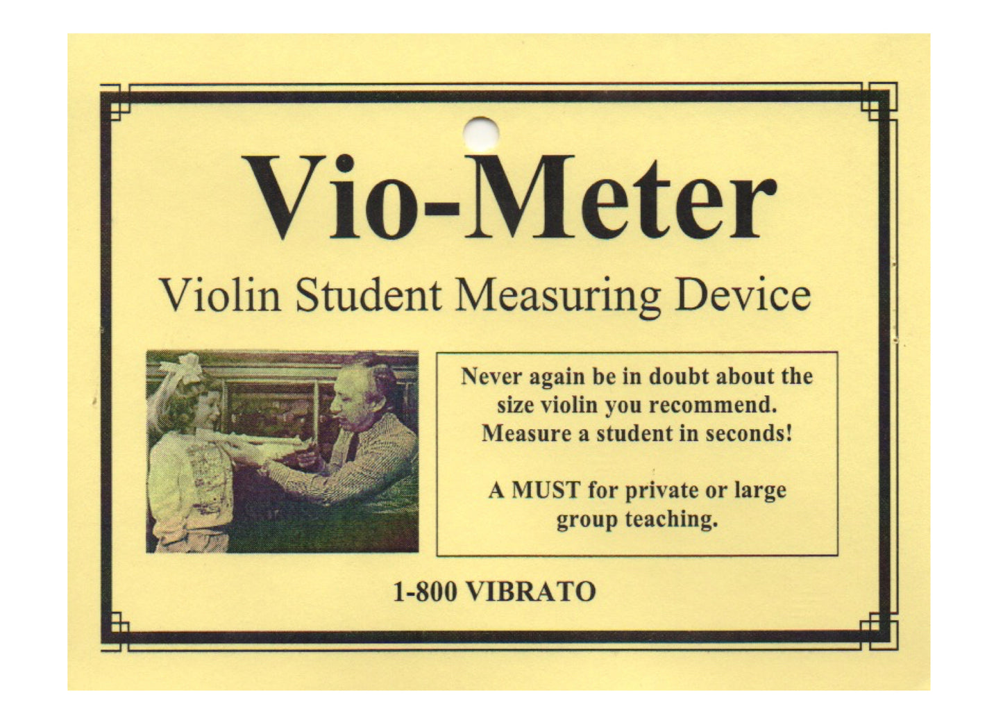 Vio-Meter Violin measuring device to fit students to correct sized instrument
