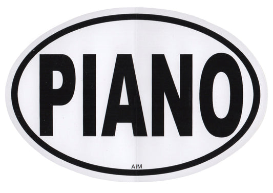 AIM Gifts Oval Bumper Sticker PIANO