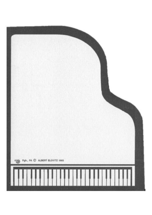 Piano shaped novelty music themed mini notepad notebook 25pg 9.7cm X 8.1cm