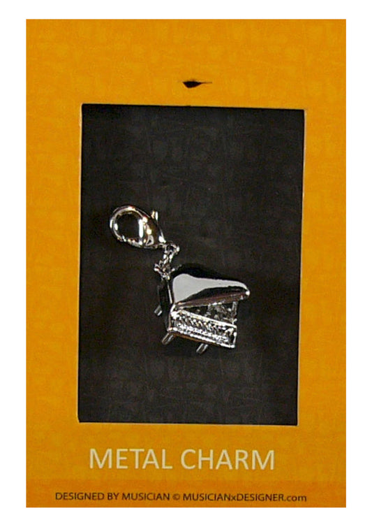 Musician Designer metal grand piano music charm with lobster claw lock