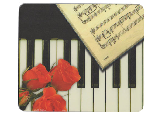 Piano roses & sheet music computer mouse pad thick rubber base