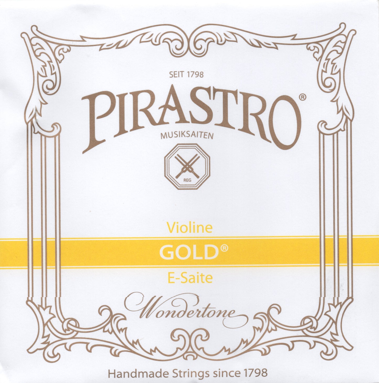 Pirastro Wondertone GOLD Violin steel E String 4/4 size BALL end medium gauge