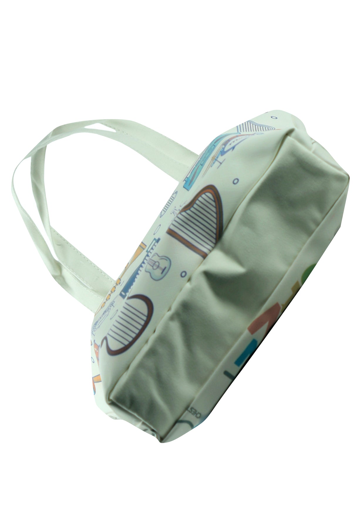 Music themed plastic/vinyl tote music/library bag 33cm X 30cm X 9cm
