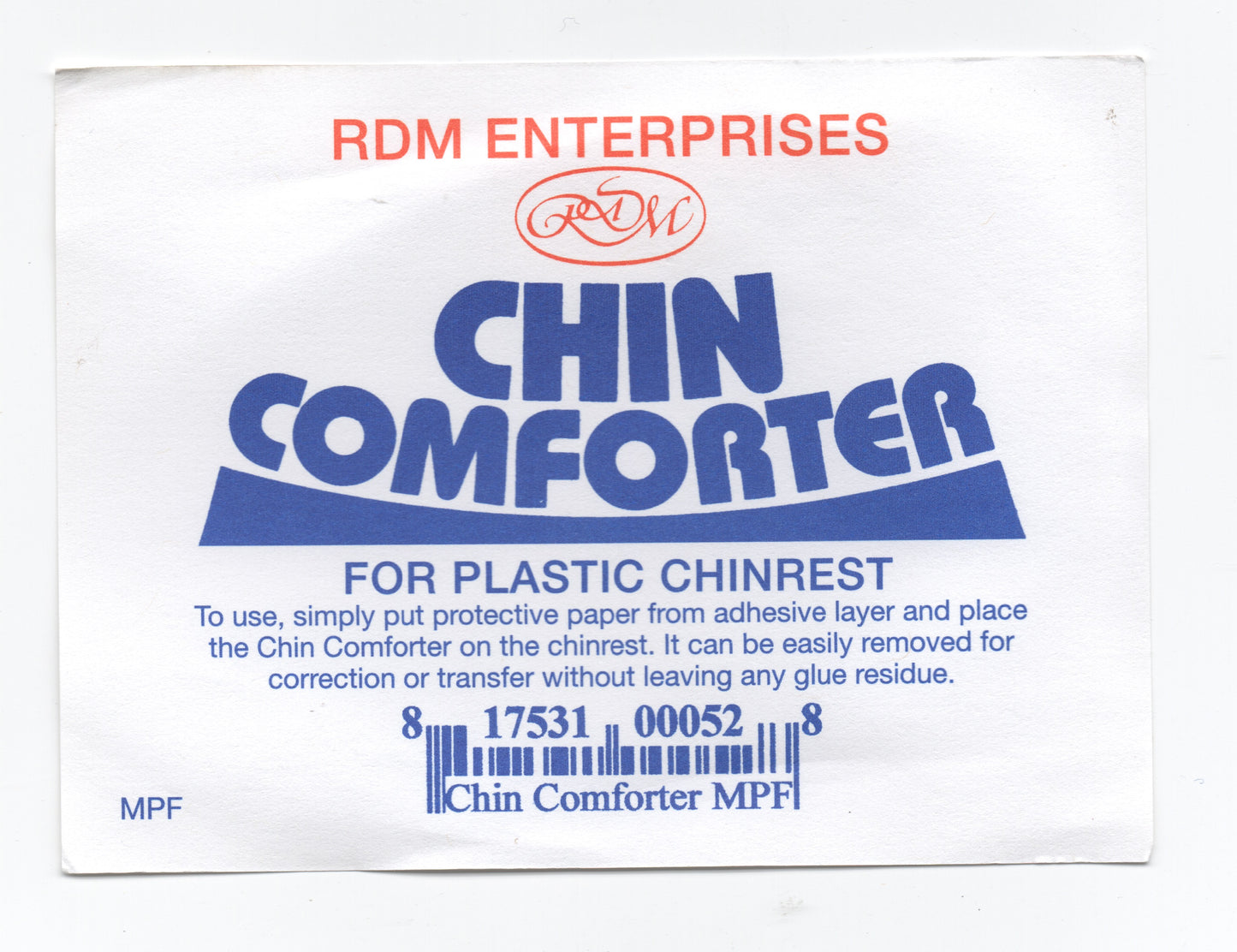 RDM Enterprises violin Chin Comforter Plastic model chin rests