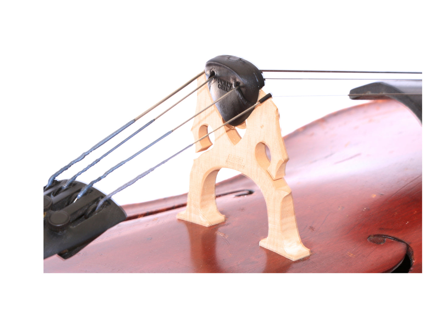 Black soft rubber Polly Mute for 3/4 - 4/4 cello warm sound