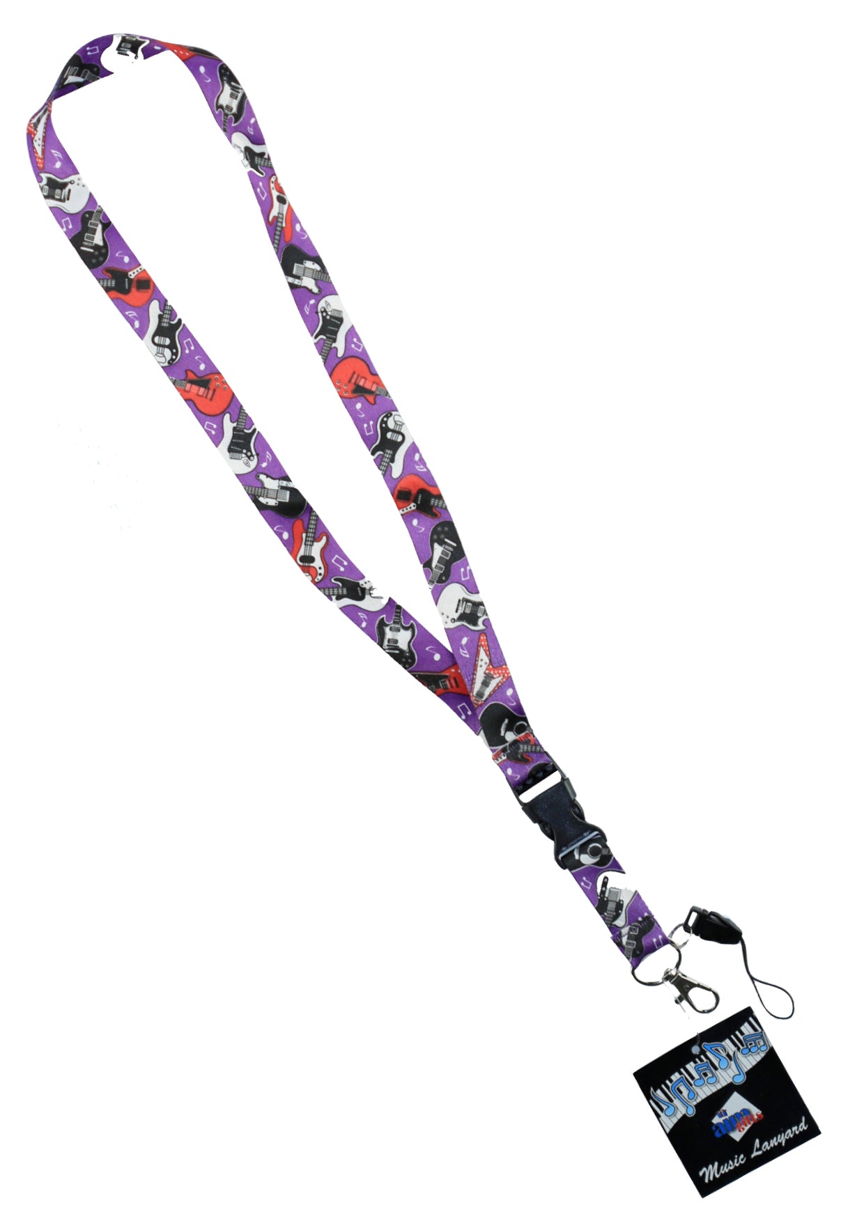 AIM Gifts brand Purple Guitars Lanyard