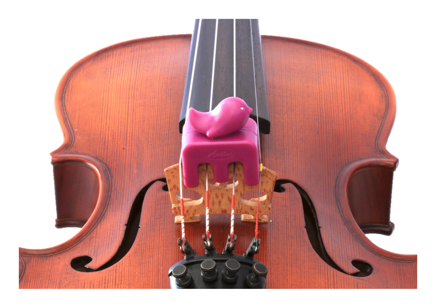 Otto musica artino weighted purple bird violin viola practice mute 4/4 size