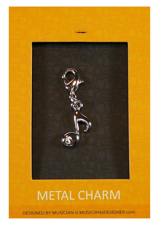 Musician Designer metal single quaver music charm with lobster claw lock