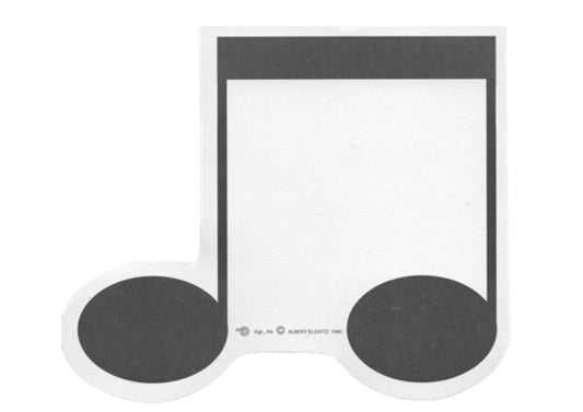 Quaver shaped novelty music themed mini notepad notebook 25pg 10cm X 8.5cm