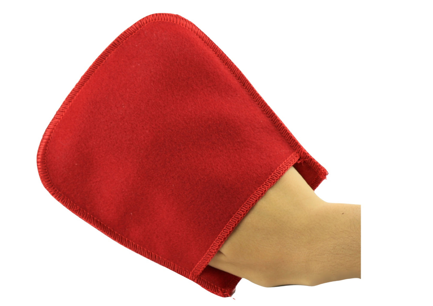 Super soft red cotton piano cleaning/polishing mitten pad cloth