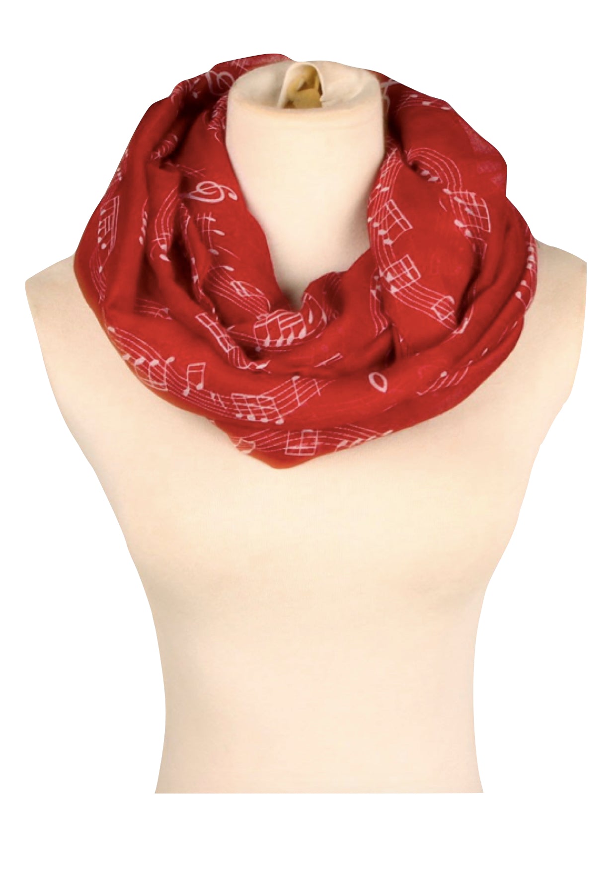 New Red musical symbols quality viscose rectangle neck scarf shawl 182cm X 82cm