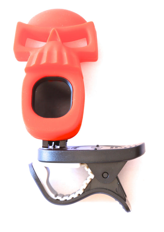 New B73 swiff brand red skull clip on chromatic tuner 5 instrument tuning modes