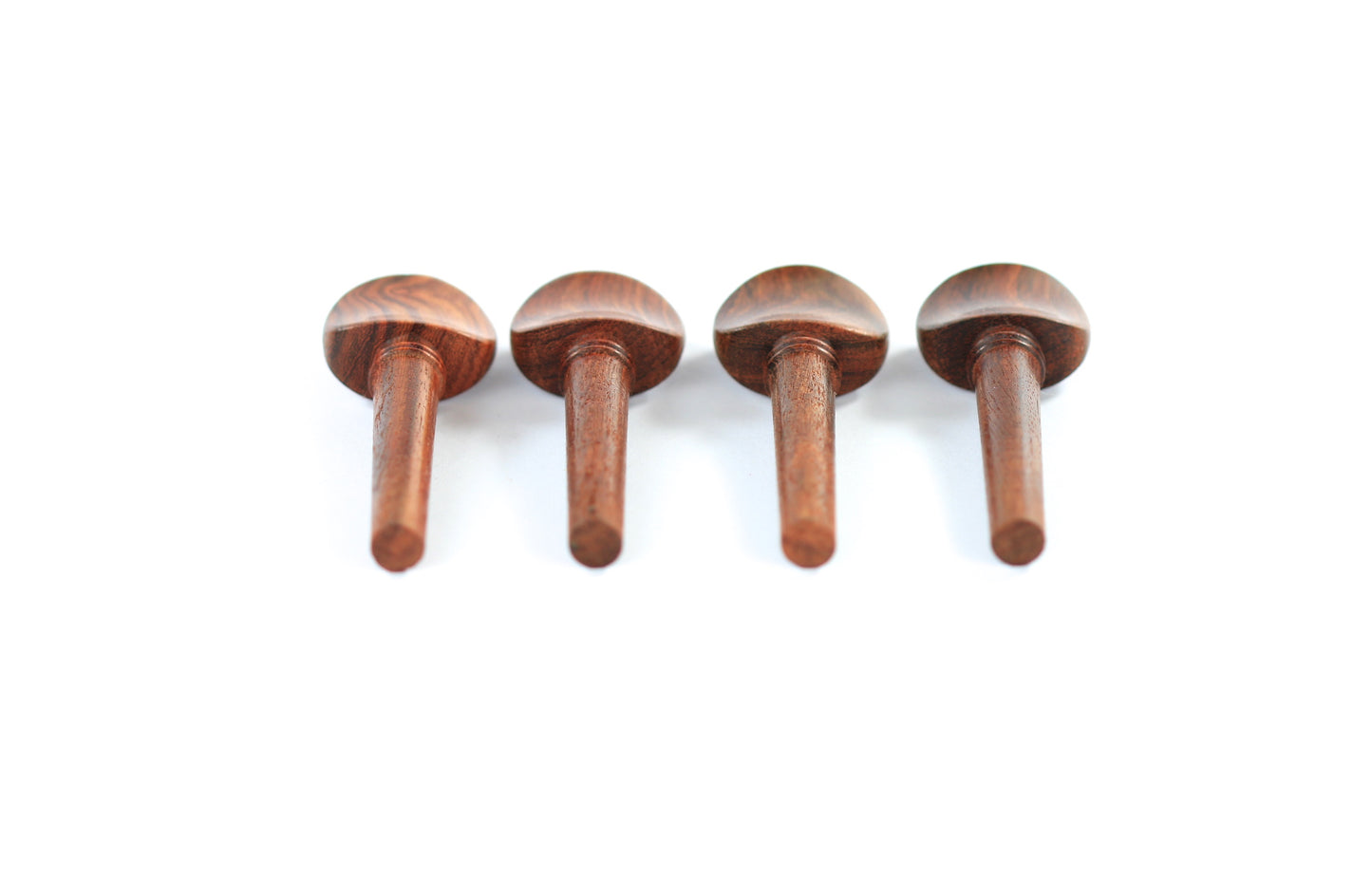 Set of 4 rosewood violin tuning pegs with brass diamond capping 1/2 size