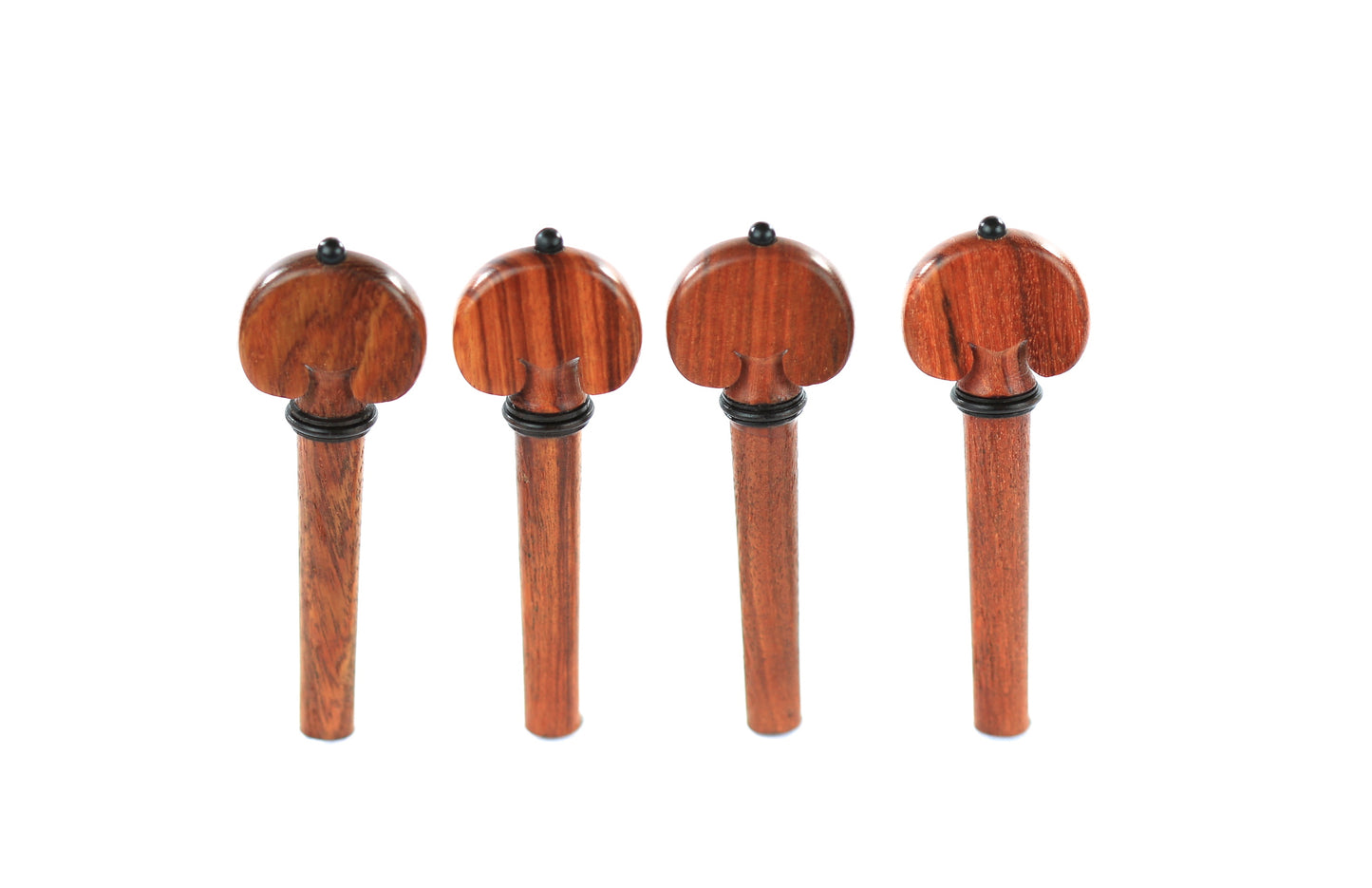 Set of 4 rosewood heart shaped violin tuning pegs 1/10 size