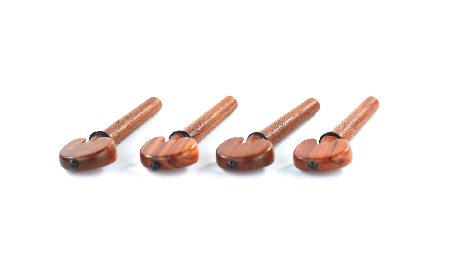 Set of 4 rosewood heart shaped violin tuning pegs 1/8 size