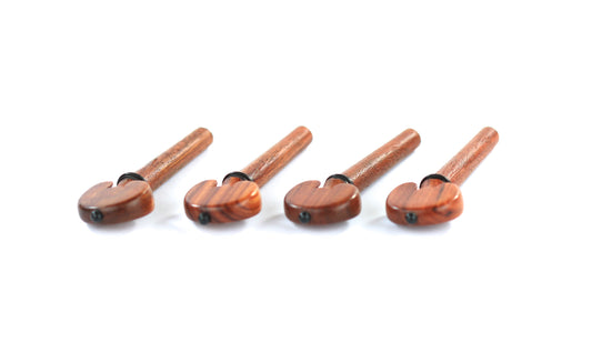 Set of 4 rosewood heart shaped violin tuning pegs 3/4 size