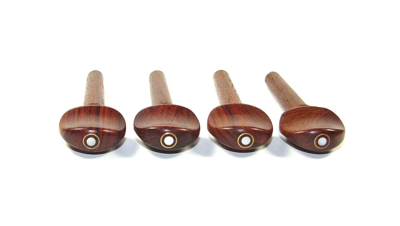 4/4 size set of 4 rosewood violin tuning pegs mother of pearl Parisian eye