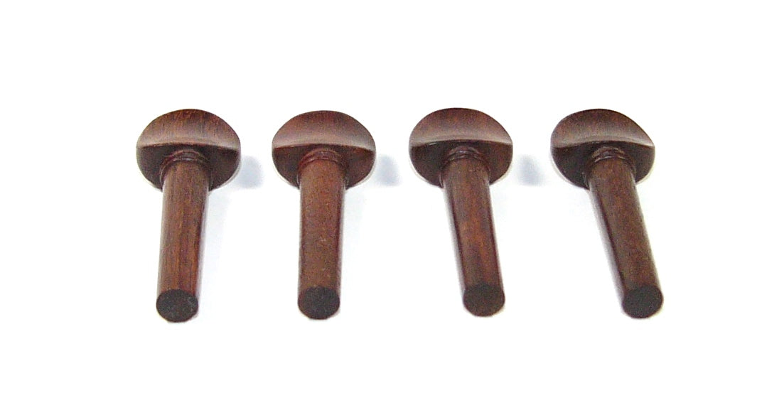 1/16 size set of 4 rosewood violin tuning pegs mother of pearl inlay