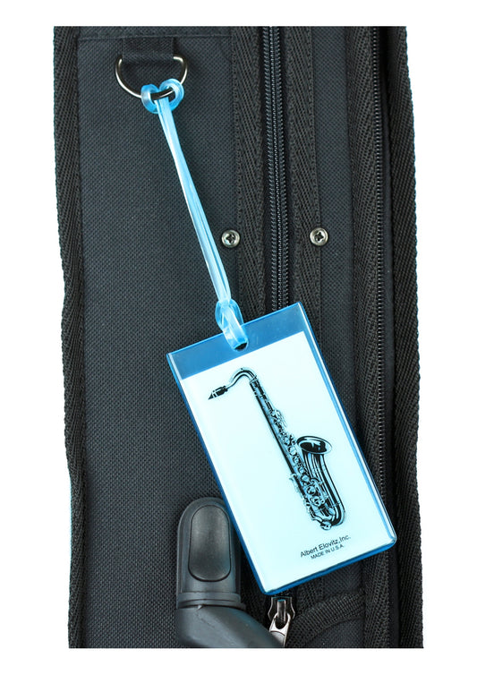 Albert Elovitz AIM Gifts Silicone Bag Tag Saxophone Blue