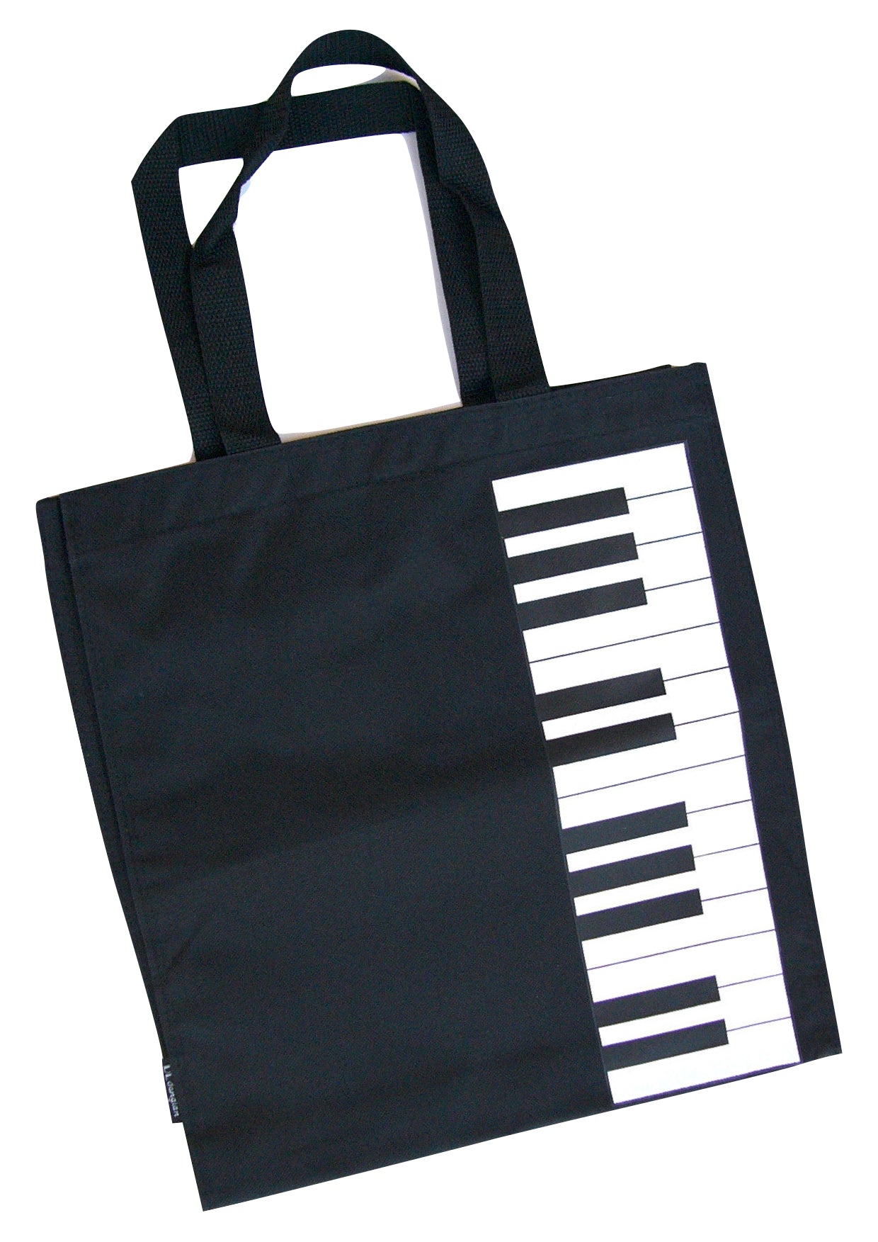 Black canvas tote music library bag keyboard print 31cm X 34cm