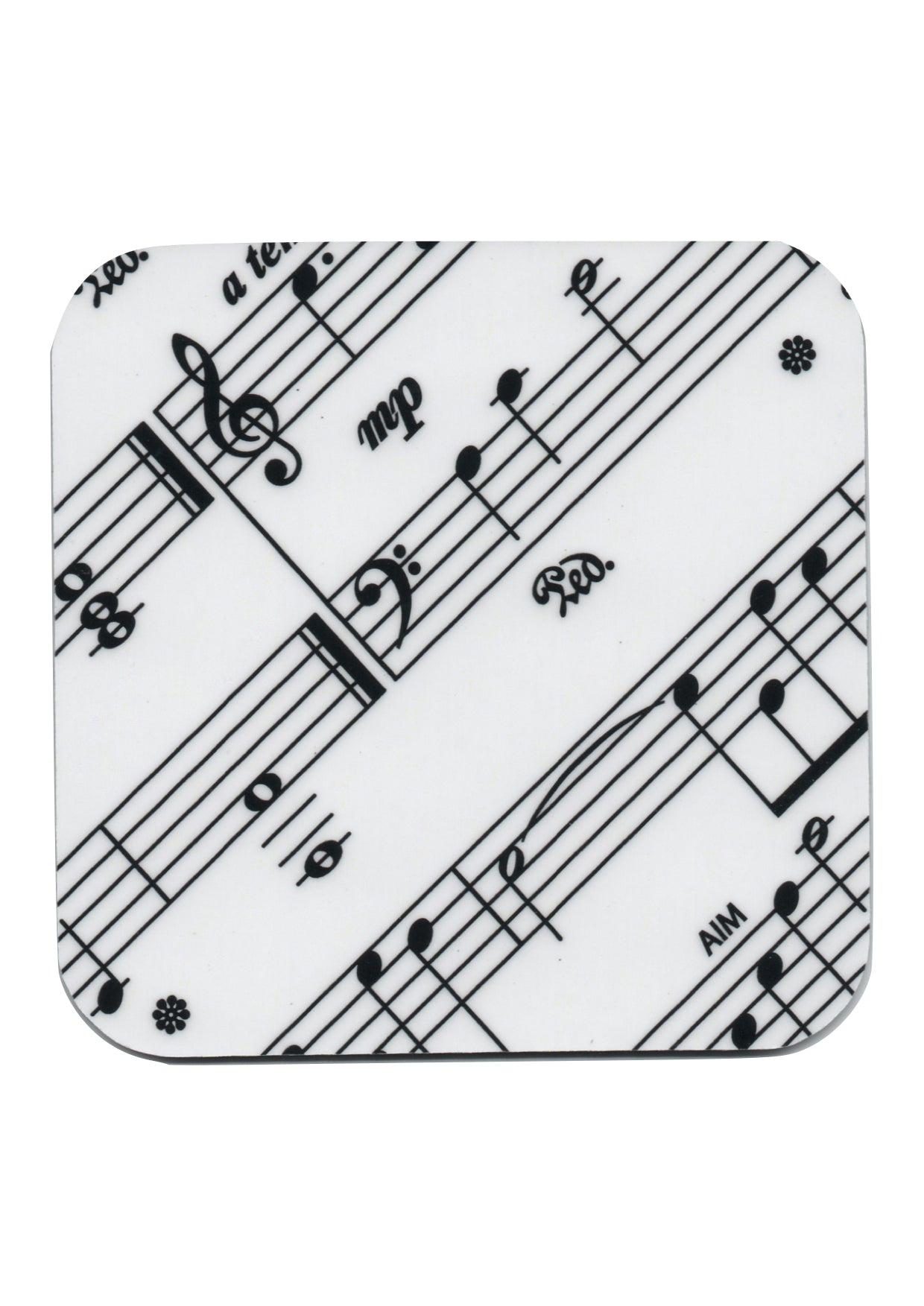 AIM Gifts single vinyl drinks coaster with rubber non slip base sheet music