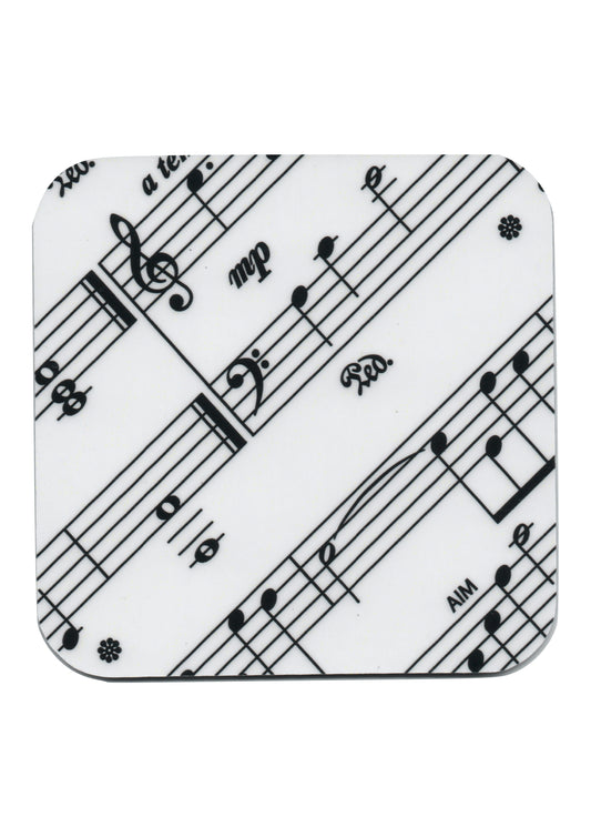AIM Gifts single vinyl drinks coaster with rubber non slip base sheet music