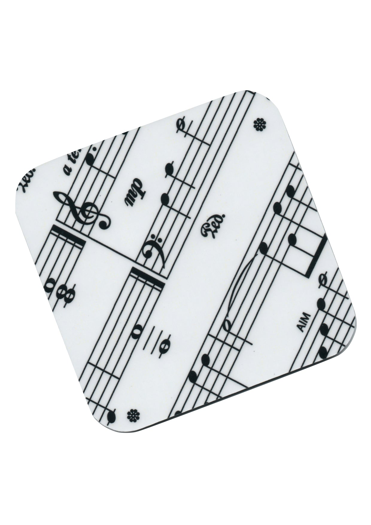 AIM Gifts single vinyl drinks coaster with rubber non slip base sheet music