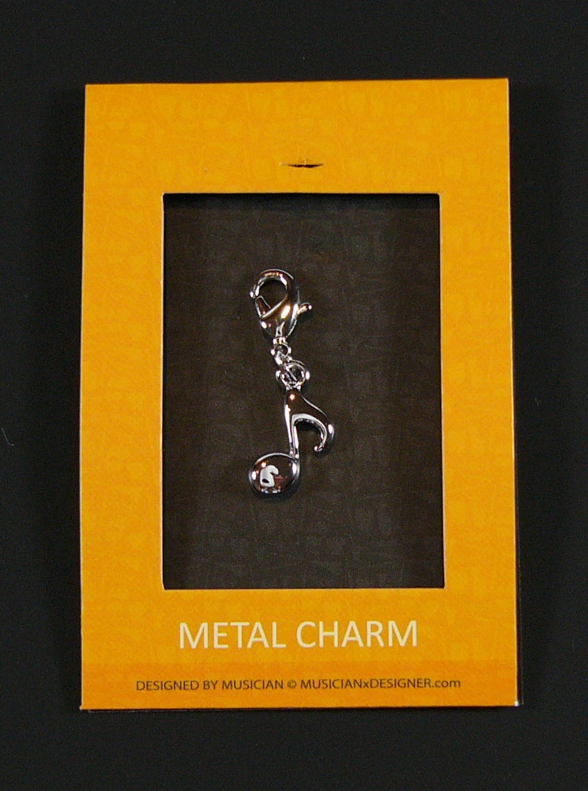 Musician Designer metal single quaver music charm with lobster claw lock