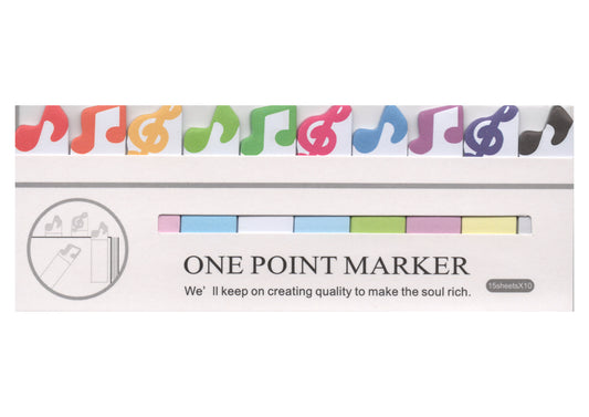 Novelty music themed mini sticky memo notes markers 150 flags 15 sheets X 10 pgs