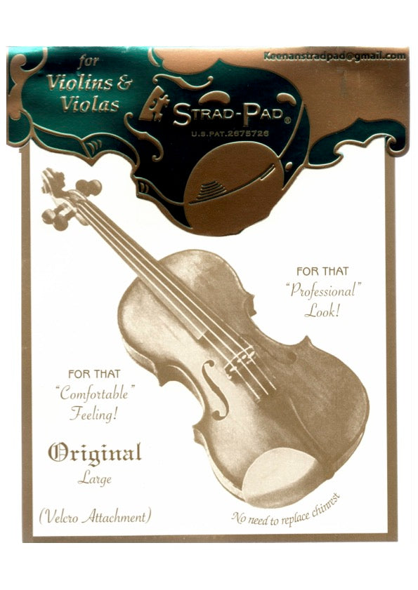 Original LARGE 4/4 Strad-Pad violin chin rest padding adhesive attachment